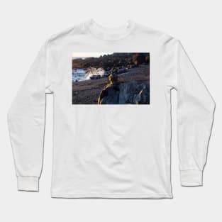 Deep Sea Diving Helmet On Large Rock Long Sleeve T-Shirt